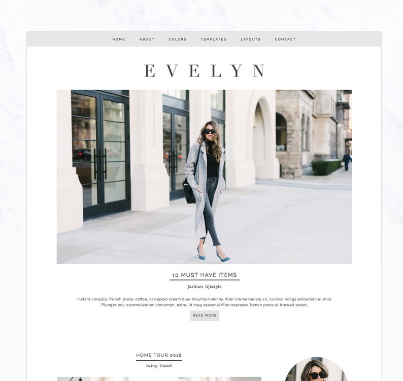 Evelyn Wordpress Theme | Wordpress Blog Theme Design | Fashion, Beauty & Lifestyle Blog 