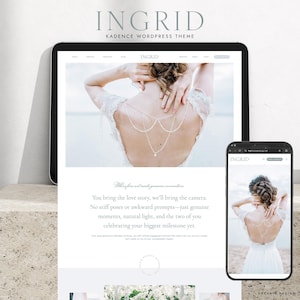 NEW! Ingrid - Wordpress Theme - Wordpress Kadence Child Theme // Wedding Photography, Fashion & Lifestyle Blogs