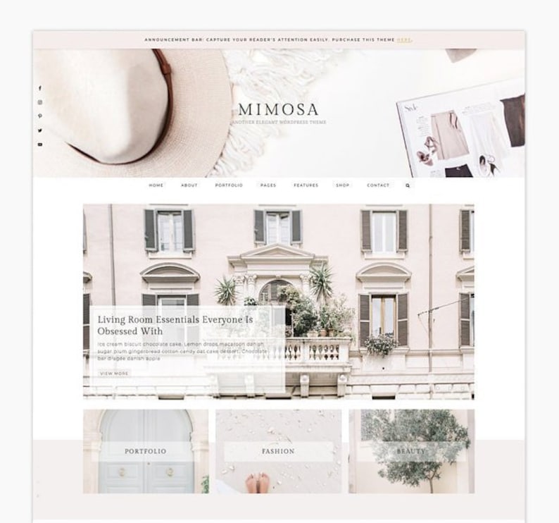 Mimosa - Wordpress theme - Wordpress Genesis Theme // Photography, Fashion & Lifestyle Blogs 
