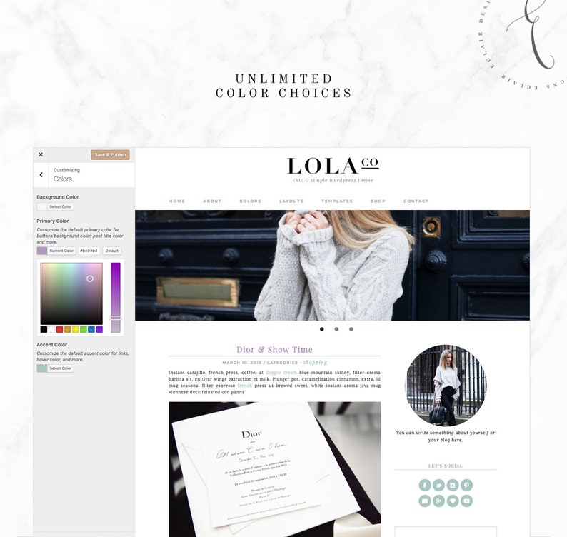 Wordpress Theme Responsive Blog Design Lola Photography, Slider image 3