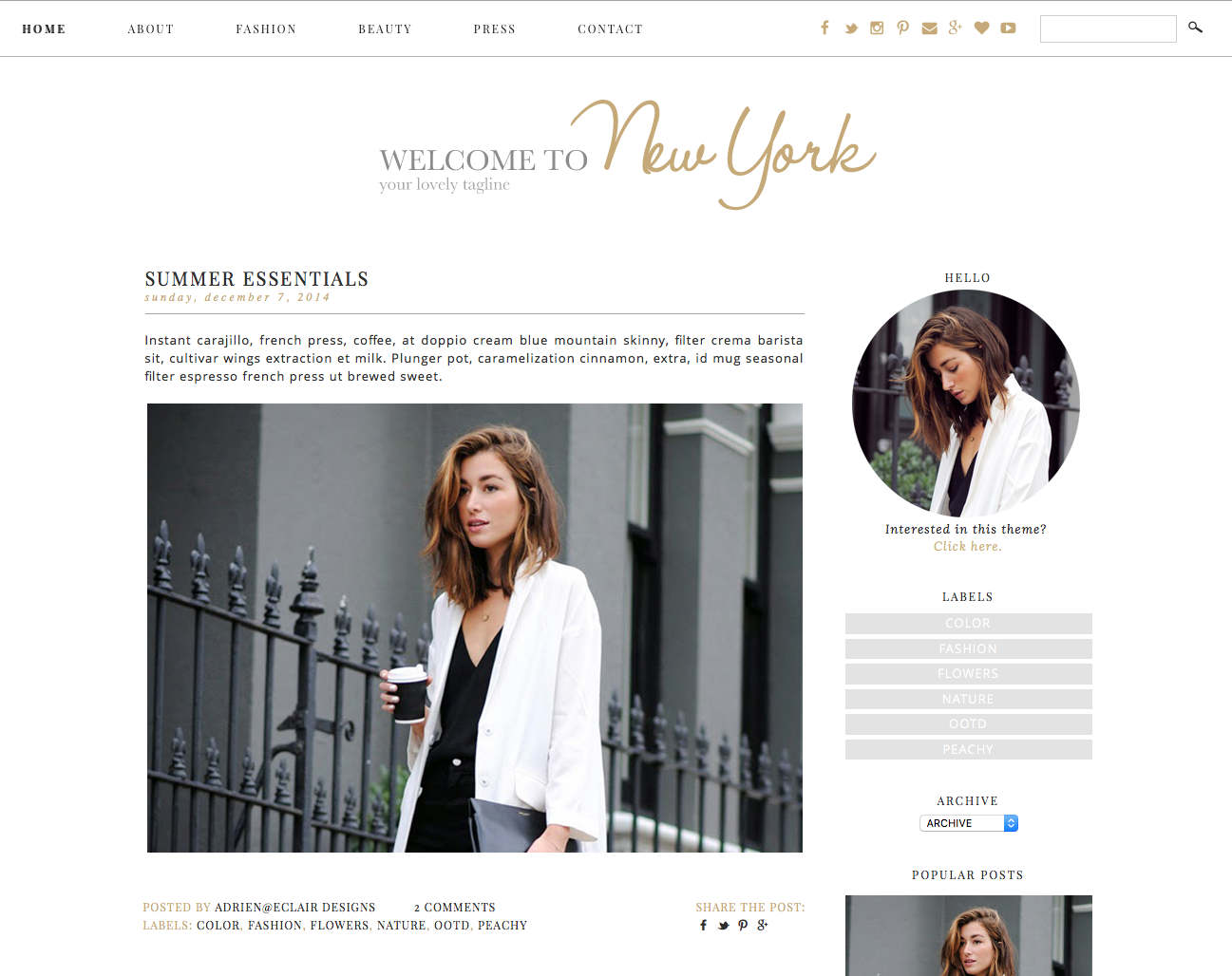 Blogger Template Premade Blog Design to New Etsy