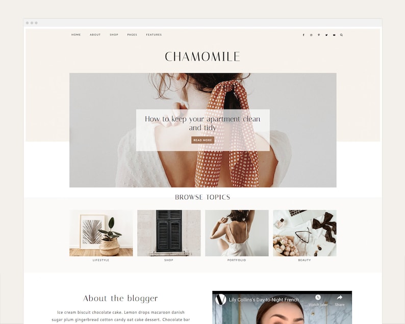 NEW! Chamomile - Wordpress Theme - Wordpress Genesis Theme // Photography, Fashion & Lifestyle Blogs 