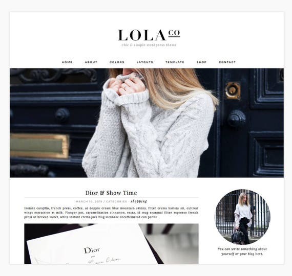Blogger Template Premade Blog Theme Design Natalie Perry black and gold Instant Digital Download