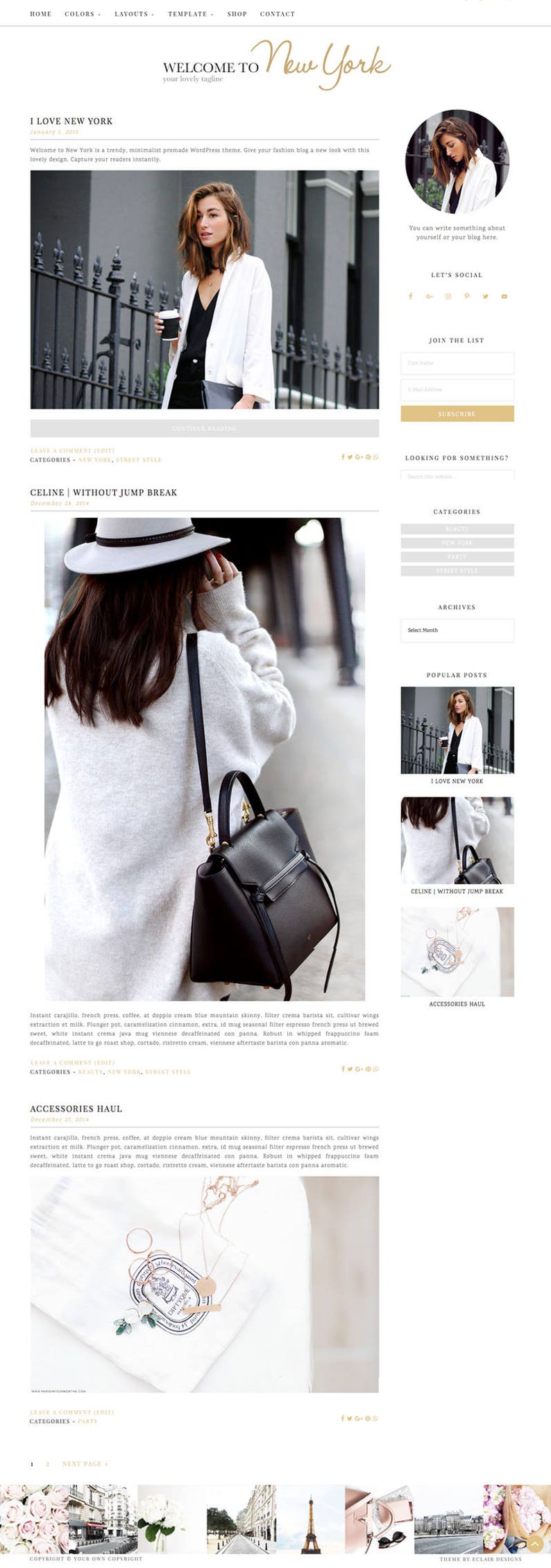 Wordpress Theme Responsive Blog Template Blog Design Welcome - Etsy