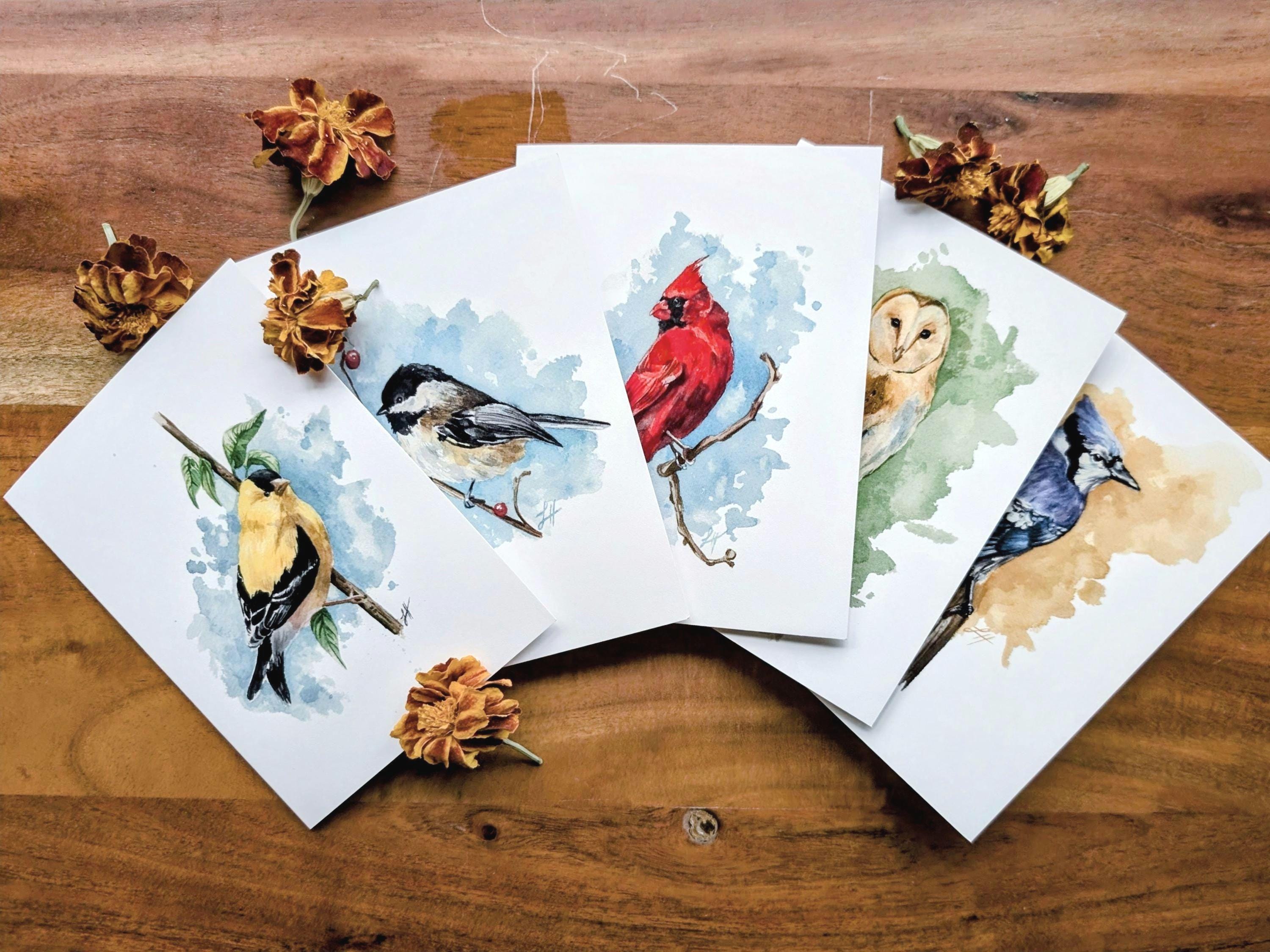 Watercolor Birds Assortment Greeting Card Set - Etsy