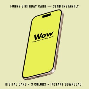 Tarjeta de cumpleaños divertida para ella o para él - Tarjeta de cumpleaños con texto sarcástico - Tarjeta digital para descargar - Tarjeta de cumpleaños con meme instantáneo - Enviar vía iMessage