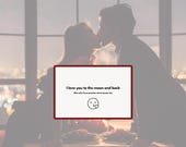 Sarcastic Anniversary Card Printable – I Love You to the Moon and Back – Funny Couple Card Download