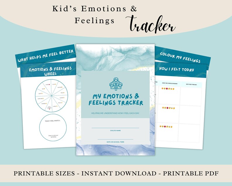 Kids Emotions Tracker Printable | SEL Emotional Regulation Workbook ...