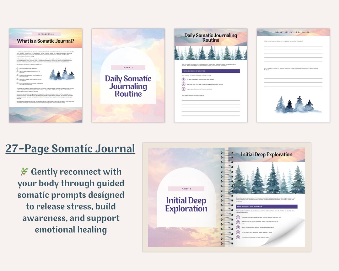 Somatic Healing Journal Printable | Body Awareness, Nervous System ...