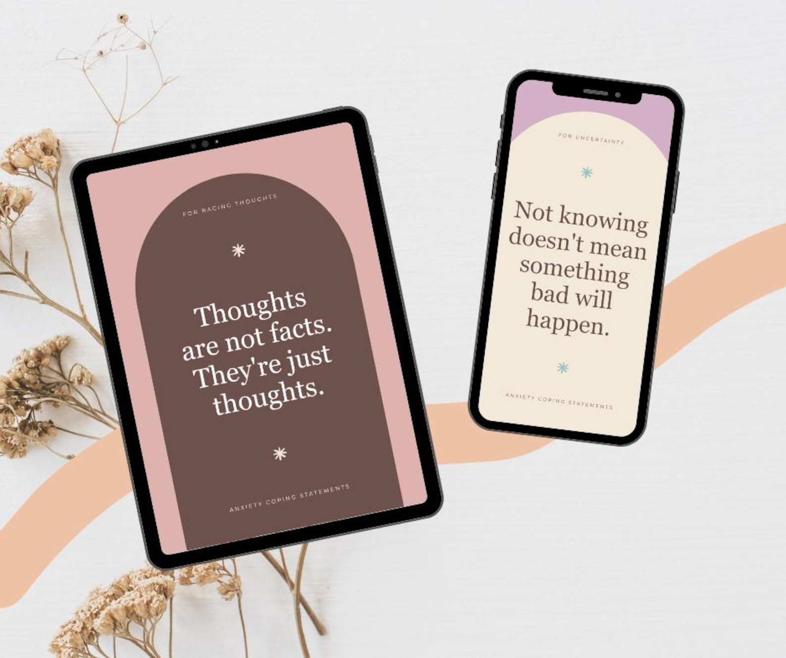 Anxiety Affirmation Cards, Printable 55 Calming Self Care Statements ...