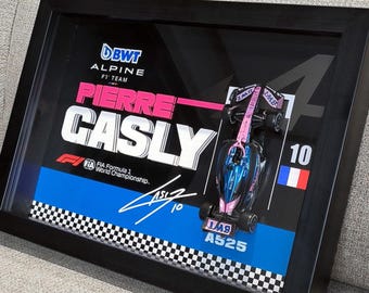 Alpine A525 F1 Framed 3D Die-Cast Display | Pierre Gasly Formula 1 Wall Art | Alpine F1 Gift for Motorsport Fans