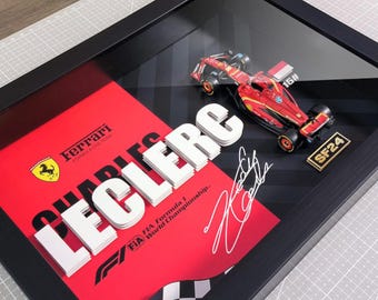 Ferrari SF24 F1 Framed 3D Die-Cast Display | Leclerc or Sainz Wall Art | Ferrari F1 Gift | Formula 1 Wall Art | Ferrari F1 Gift