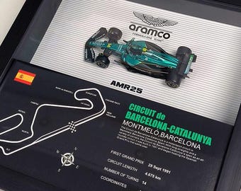 Aston Martin AMR25 F1 Circuit Frame – Formula 1 Track Wall Art | Monaco Monza Silverstone | Racing Gift
