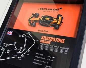 McLaren F1 Track Display Frame | MCL38 Die-Cast Circuit Wall Art | Monaco Monza Silverstone Spa Suzuka