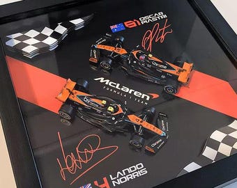 McLaren F1 Double Podium Limited Edition Frame – Piastri & Norris 3D Display | Premium Formula 1 Collector Wall Art