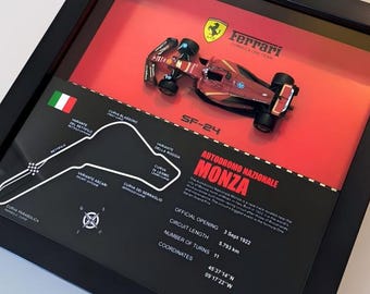 Ferrari SF-24 F1 Circuit Frame | Formula 1 Track Wall Art | Monaco Monza Silverstone | Racing Gift
