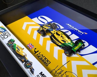 Lando Norris McLaren MCL38 Monaco GP 2024 – Framed 3D Formula 1 Die-Cast Display | Senna Tribute Edition Wall Art
