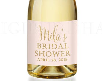 Brunch and Bubbly CHAMPAGNE LABELS Bridal Brunch Favor Bridal Shower Personalized Wedding Gift Bridal Shower Favor Bridal Shower Gift - Mila