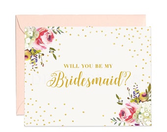 Will You Be My Bridesmaid Card, Bridesmaid Cards, Matron of Honor, Ask Bridesmaid Card, Bridesmaid Maid of Honor, Flower Girl Card - CW0001