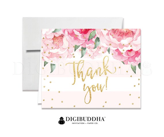 Floral Thank You Cards Baby Shower Thank You Note Cards Wedding Thank You Card Bridal Shower Thank You Cards Printed Thank You Card - Jenn Il_570xn