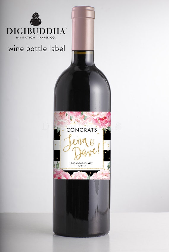 engagement wine label modern wine bottle stickers engagement etsy wine bottle stickers
