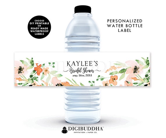 14 Floral Baby Shower Water Bottle Labels Other Gift Party Supplies Home Garden