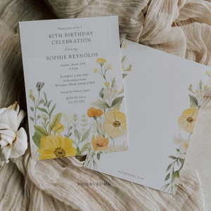 Garden Party Bridal Shower Invitations Printed, Wildflower Bridal Shower Invites Love In Bloom Invitations Printed, Floral Boho Invitations image 7