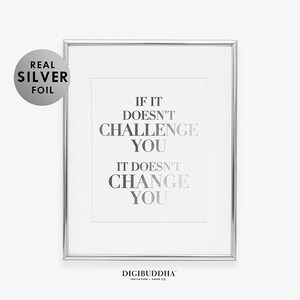 If It Doesn't Challenge You FOIL PRINT Modern Office Wall Art Inspirational Boss Lady Art Print Poster Motivational Wall Decor for Woman F10 image 2