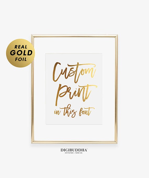 Any Quote Personalized CUSTOM FOIL Print Poster Decor Your Words Customized Calligraphy Sign Typography Signage Keepsake Gift Il_570xn