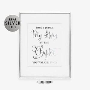 Don't Judge My Story Rose Gold Foil Words of Wisdom Life Expressions Office Wall Art Relaxation Print She Power New Apartment Decor F1 image 3