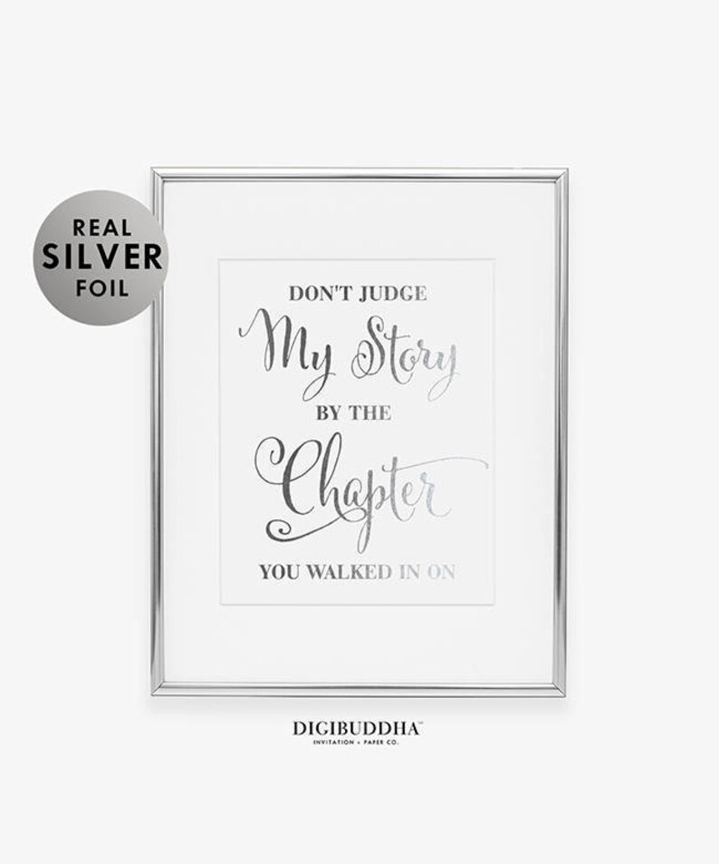 Don't Judge My Story Rose Gold Foil Words of Wisdom Life Expressions Office Wall Art Relaxation Print She Power New Apartment Decor F1 image 3