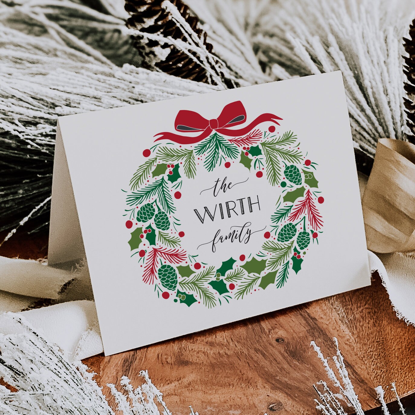 Personalized Christmas Cards Let's Make Memories - 50 Premium 5x7 Holiday  Cards With Rustic Wreath Design \u0026 White Envelopes Custom Family Christmas  Cards, image size:1373x1373