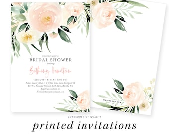 Floral Bridal Shower Invitations Greenery, Whimsical Bridal Shower Invitations, Bridal Brunch Shower Invitations, Floral Invitation Template