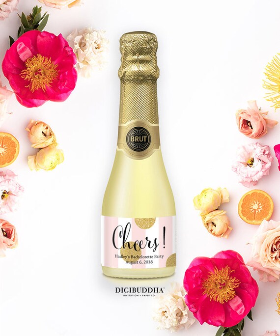 Bridal Party Gift MINI CHAMPAGNE LABELS Bridesmaid Box Gift Bridesmaid Proposal Bridal Party Sticker Labels Bridal Party Gift Idea - Damaris Il_570xn