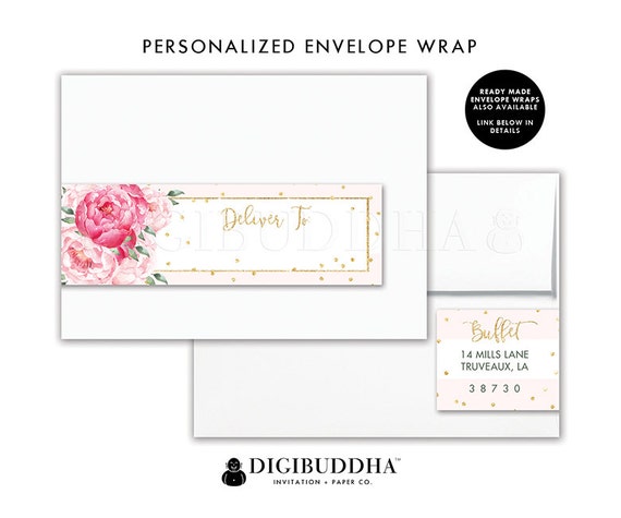 floral return address label custom envelope wrap address etsy