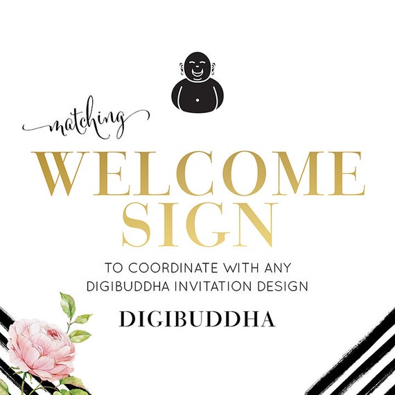 Welcome Sign MADE TO MATCH any digibuddha Invitation design 8x10" Printable DiY Candy Bar Mimosa Bar Sign Rustic Glam Shabby Chic Modern Il_570xn