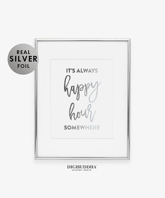 Its Always Happy Hour Somewhere Alcohol Liquor Embossed Metal Sign