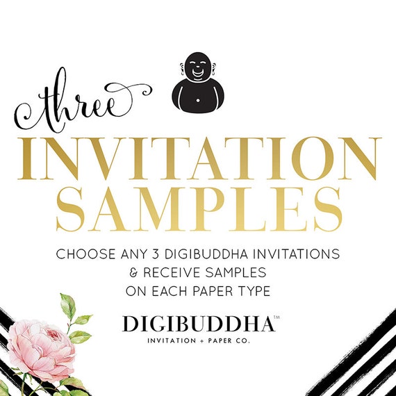 INVITATION SAMPLES Choose Any THREE (3) Digibuddha Wedding Invitations Bridal Shower Invitations Baby Shower Invitations Wedding Samples Il_570xn