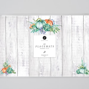 Elegant Pumpkins Paper Placemats, Pumpkin Baby Shower Table Decor, Fall Themed Baby Shower, Halloween Decor Rustic Dining Table Placemats,