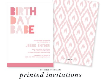 30th Birthday Invitation for Her, Surprise 30th Birthday, Pink Birthday Invitations, Fun 30th Birthday, Blush Gradient, Boho Party Invites