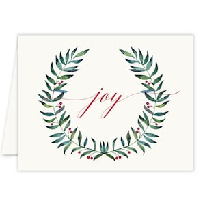 Carte de vœux joyeuse couronne festive, cartes de Noël Joie, carte de Noël couronne de Noël, cartes de voeux de Noël en boîte, belles cartes de voeux vierges