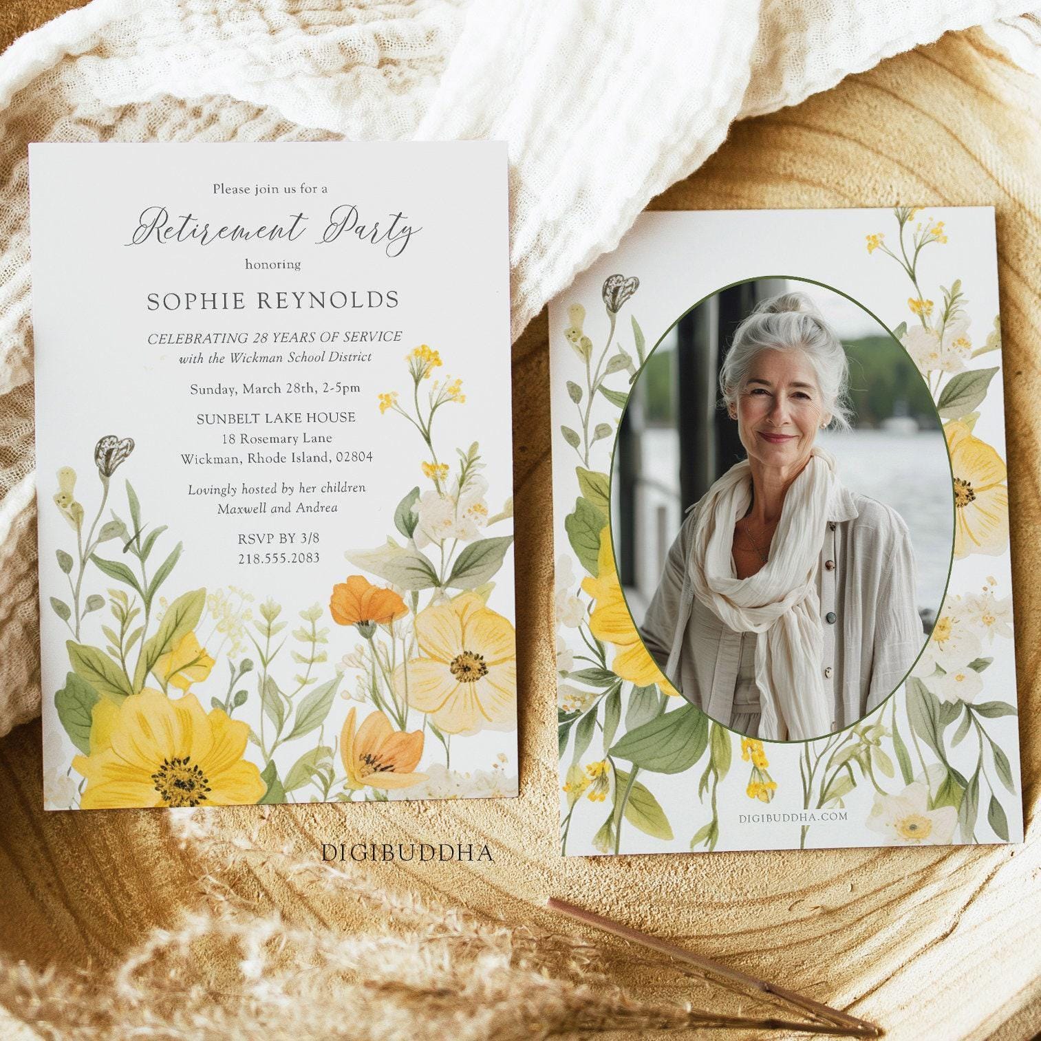Rustic Boho Send-off Party Invite, Modern Photo Insert Retirement ...