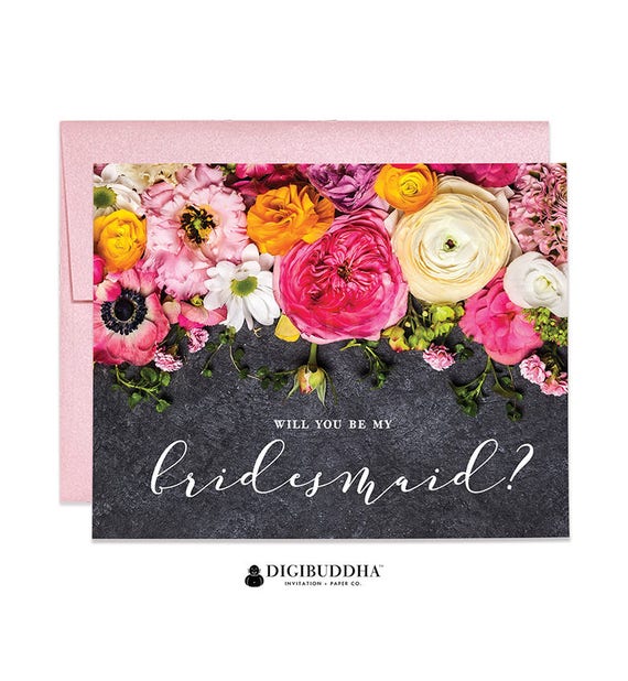 Will You Be My Bridesmaid Card Will You Be My Maid of Honor Card Bridesmaid Proposal Card Wedding Card Bridal Bridesmaid Box Card Amy CW0011 Il_570xn