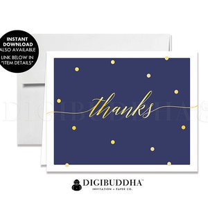Gracias tarjetas dobladas A2 gracias tarjetas boda azul marino Gracias despedida de soltera gracias imitación hoja de oro impreso tarjetas de agradecimiento - Casy