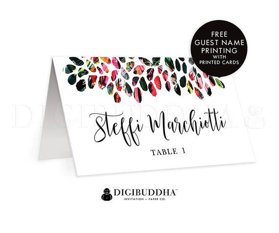 Colorful Wedding Place Cards Custom Name Cards Folded or Flat Place Cards Rehearsal Dinner Place Cards Custom DIY or Printed - Steffi Il_570xn