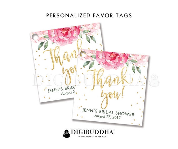 floral bridal shower favor tag custom gift tag bridal shower etsy bridal shower gift tags