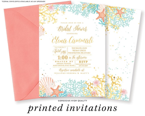 beach theme bridal shower invitation couples shower wedding etsy