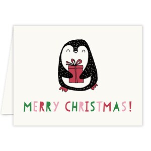 Pinguin Weihnachtskarten Set, Tier Weihnachtskarten, Frohe Weihnachten, Bunt, Niedliches Modernes Design, Einzigartige Beste Weihnachtskarten, 10er Pack