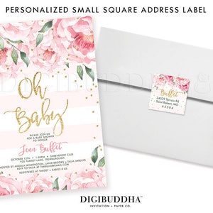 Floral Return Address Label Square Label Personalized Return Address Label Custom Return Address labels DIY labels or Printed labels Jenn image 2