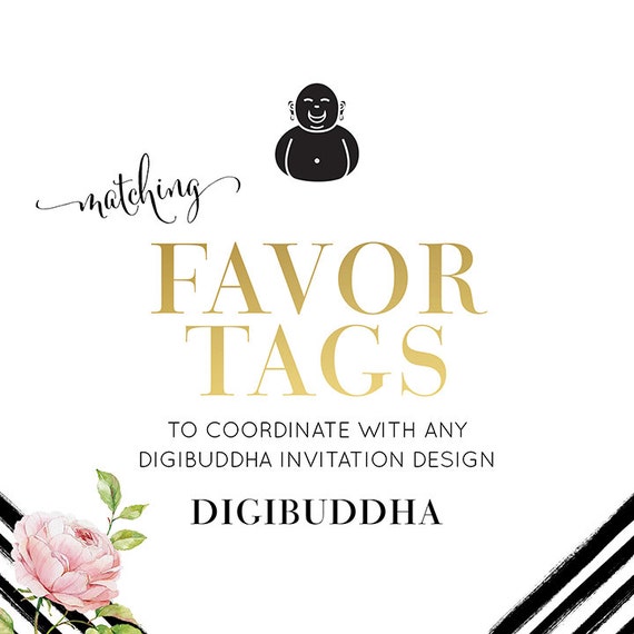 FAVOR TAGS Made to Match any digibuddha Invitation design. Coordinating 2.25" Tags Bridal Baby Shower Wedding Birthday Il_570xn